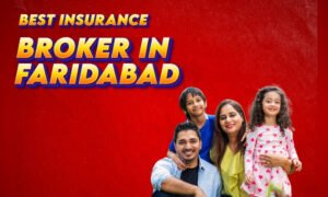 Best insurance broker in Faridabad with happy family banner