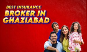 Best insurance broker in Ghaziabad with happy family banner